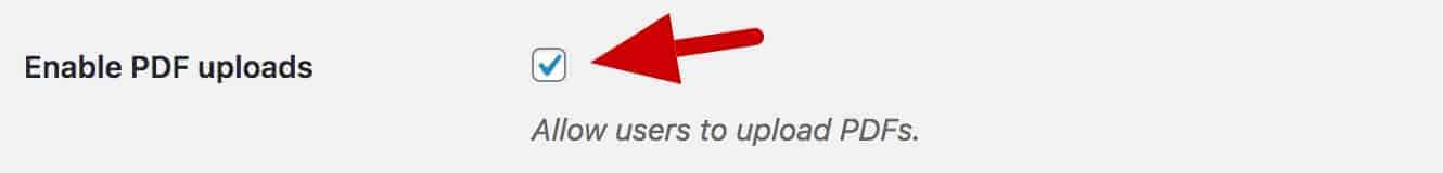 enable pdf uploads